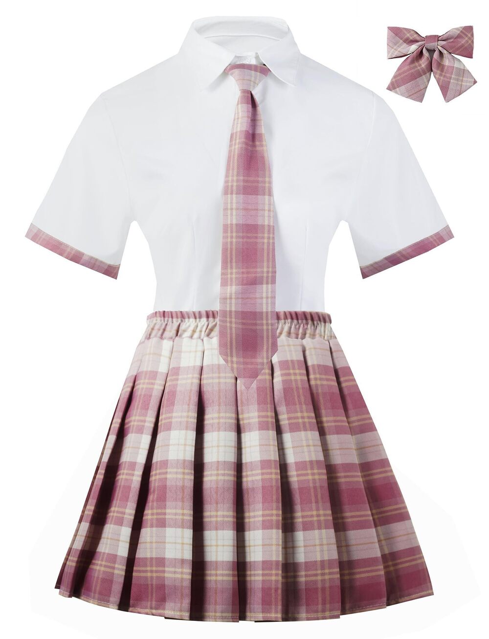 3633 School Girl Outfits Set School Girl Costume Top With Mini Pleated